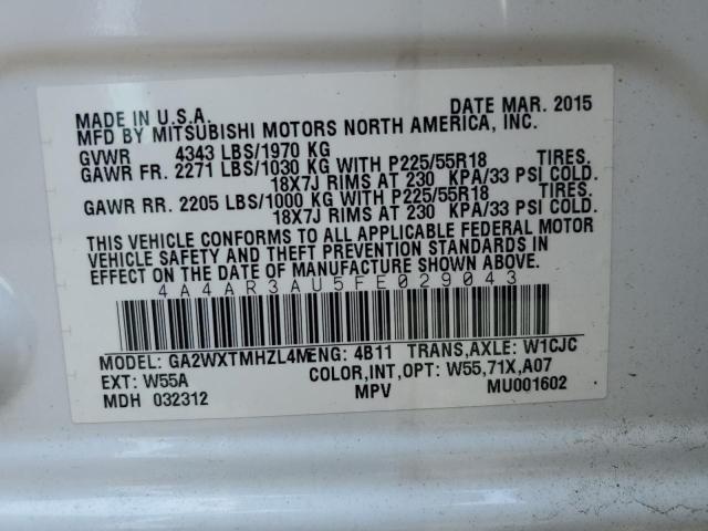 2015 MITSUBISHI OUTLANDER 4A4AR3AU5FE029043