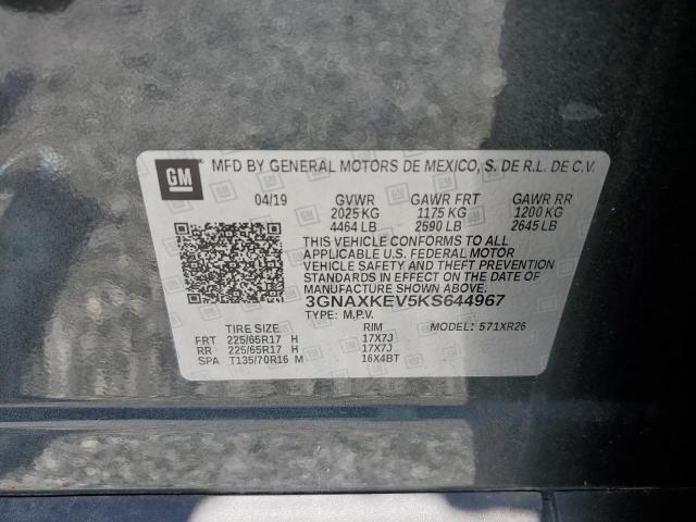 2019 CHEVROLET EQUINOX LT - 3GNAXKEV5KS644967