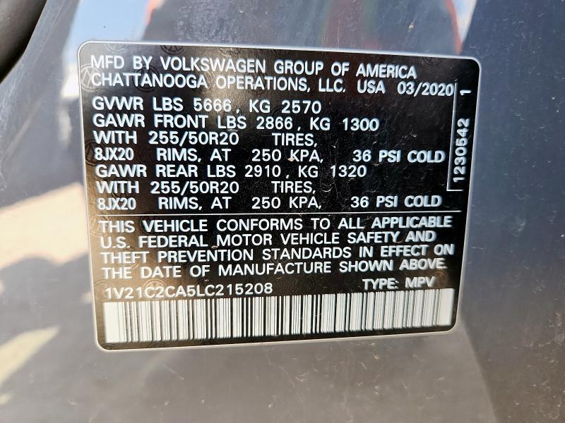2020 VOLKSWAGEN ATLAS CROS 1V21C2CA5LC215208
