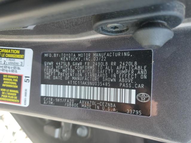 2022 TOYOTA CAMRY LE - 4T1C11AK9NU035485