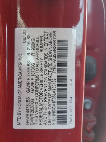 2020 HONDA ACCORD SPO - 1HGCV1F36LA130189