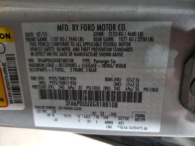 2016 FORD FUSION S H 3FA6P0UUXGR188108