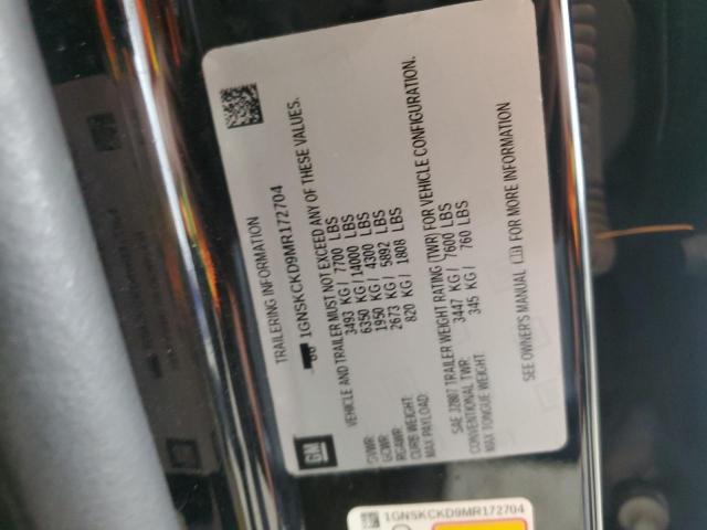 2021 CHEVROLET SUBURBAN K - 1GNSKCKD9MR172704