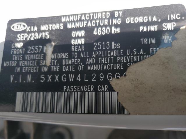 2016 KIA OPTIMA SX 5XXGW4L29GG001707