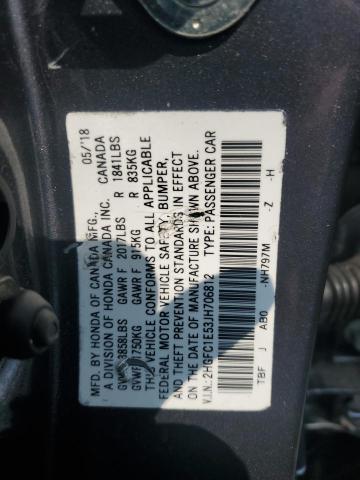 2018 HONDA CIVIC SI - 2HGFC1E53JH706812