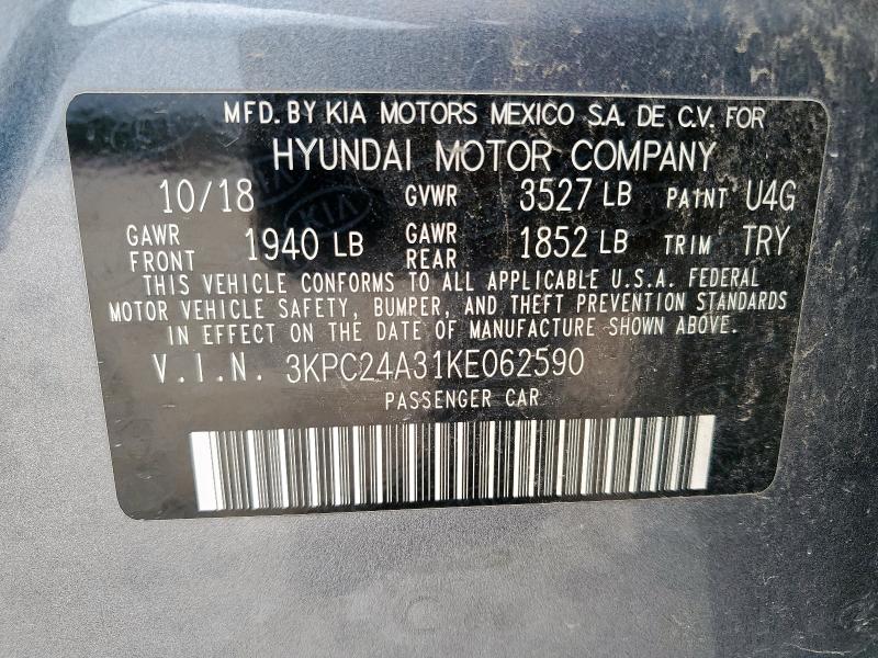 2019 HYUNDAI ACCENT SE 3KPC24A31KE062590