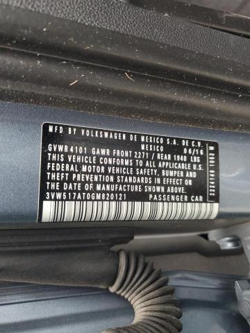 2016 VOLKSWAGEN BEETLE S/S 3VW517AT0GM820121