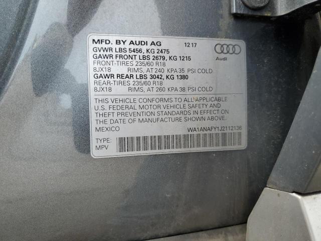 2018 AUDI Q5 PREMIUM WA1ANAFY1J2112136