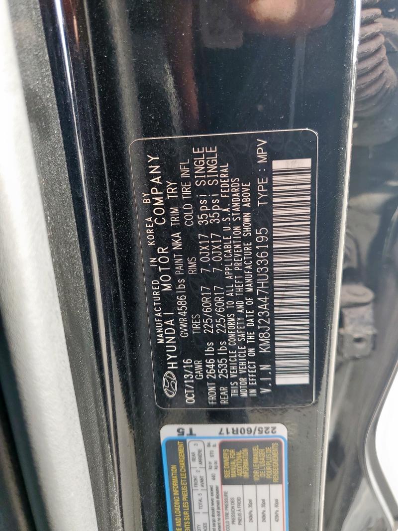 2017 HYUNDAI TUCSON SE KM8J23A47HU336195