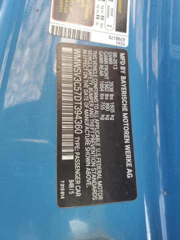 2013 MINI COOPER S - WMWSV3C57DT394360
