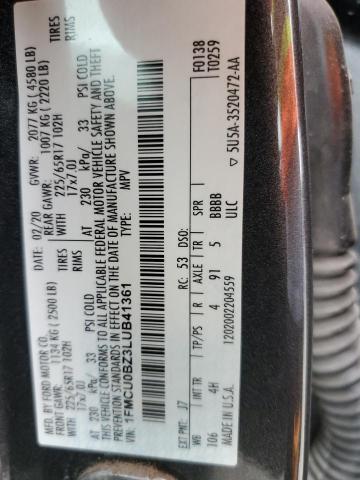 2020 FORD ESCAPE SE - 1FMCU0BZ3LUB41361