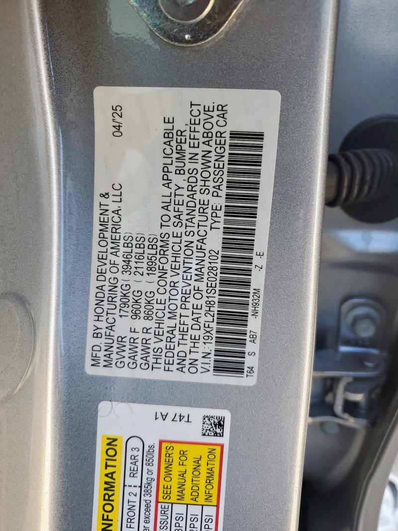 2025 HONDA CIVIC SPOR - 19XFL2H81SE028102