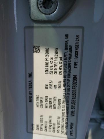 2020 TESLA MODEL 3 - 5YJ3E1EB0LF802004