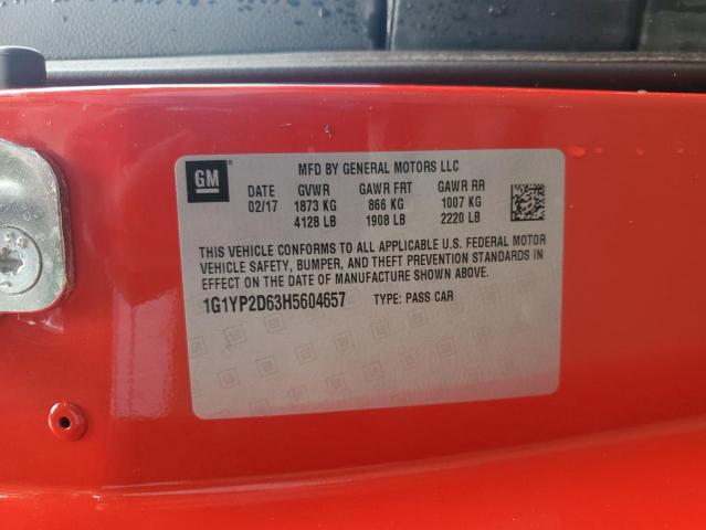 2017 CHEVROLET CORVETTE Z 1G1YP2D63H5604657