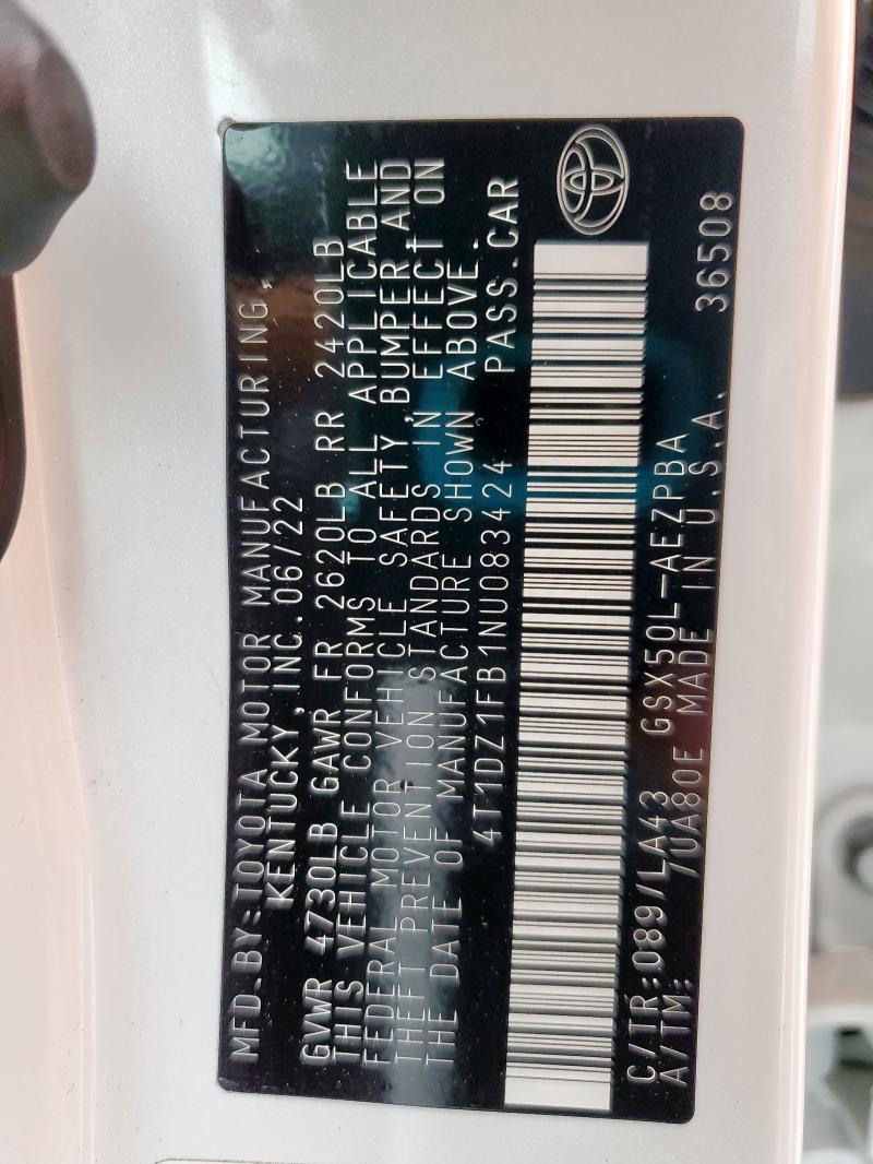 2022 TOYOTA AVALON LIM 4T1DZ1FB1NU083424