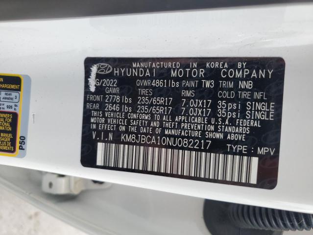 2022 HYUNDAI TUCSON BLU KM8JBCA10NU082217