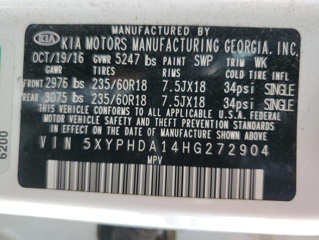 2017 KIA SORENTO EX - 5XYPHDA14HG272904