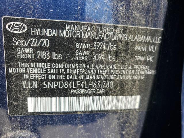 2020 HYUNDAI ELANTRA SE 5NPD84LF4LH631780