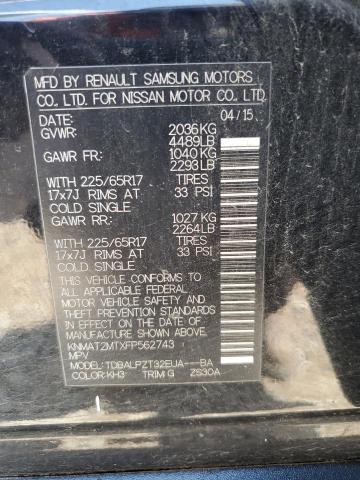 2015 NISSAN ROGUE S - KNMAT2MTXFP562743