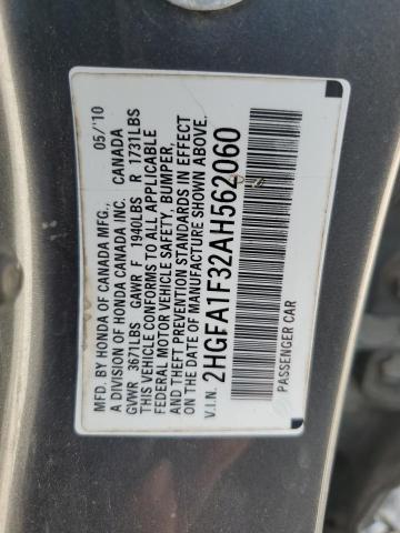 2010 HONDA CIVIC VP - 2HGFA1F32AH562060