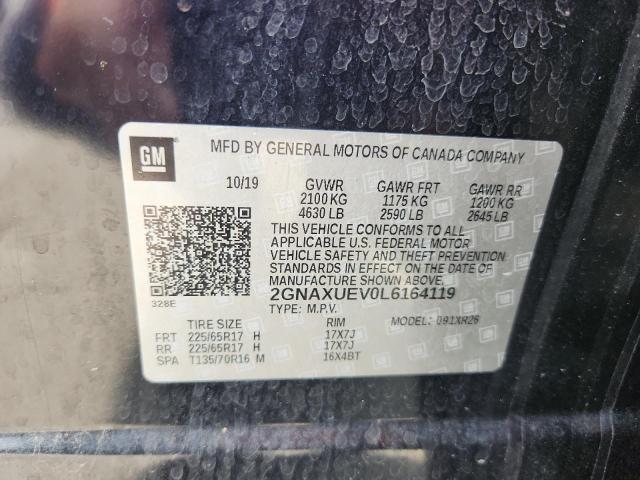 2020 CHEVROLET EQUINOX LT 2GNAXUEV0L6164119