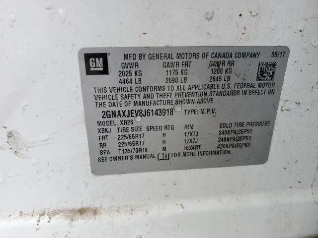 2018 CHEVROLET EQUINOX LT - 2GNAXJEV8J6143918