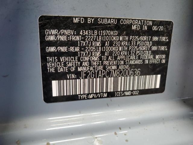2021 SUBARU CROSSTREK JF2GTAPC7M8200636