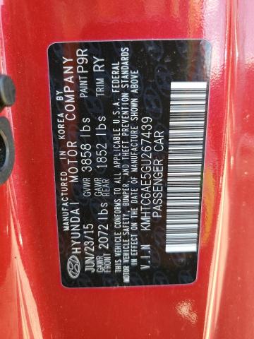 2016 HYUNDAI VELOSTER T KMHTC6AE5GU267439