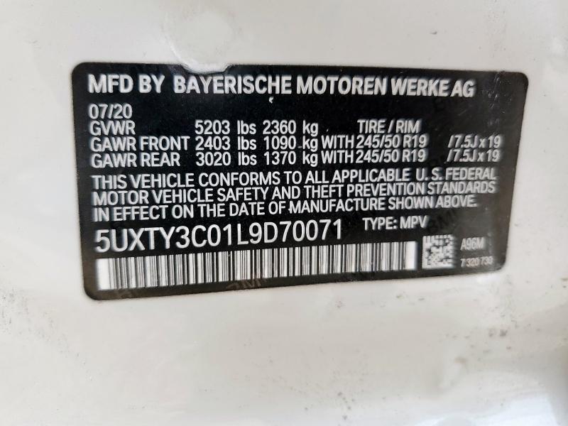2020 BMW X3 SDRIVE3 - 5UXTY3C01L9D70071