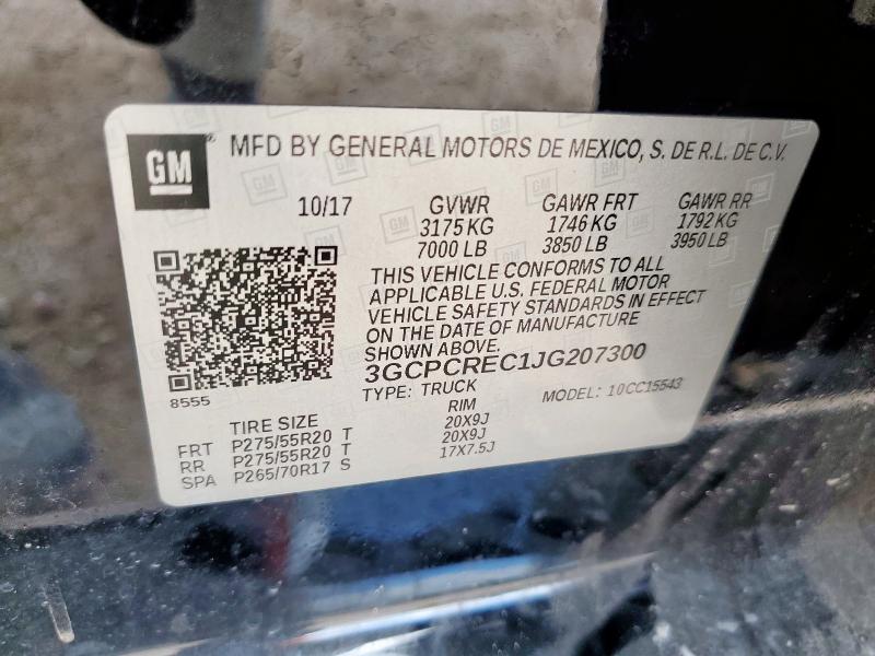 2018 CHEVROLET SILVERADO 3GCPCREC1JG207300