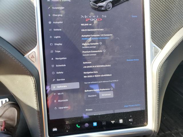 2015 TESLA MODEL S - 5YJSA1E43FF117363