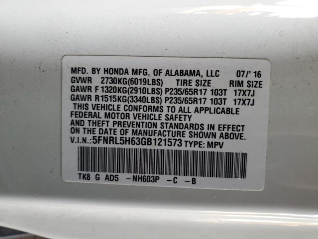 2016 HONDA ODYSSEY EX - 5FNRL5H63GB121573