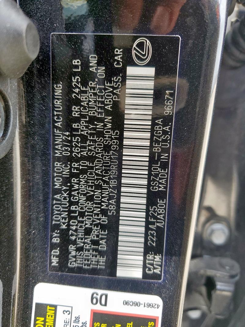 2024 LEXUS ES 350 F S 58AJZ1B19RU179915