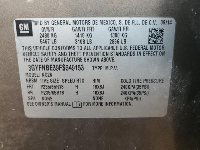 2015 CADILLAC SRX LUXURY 3GYFNBE39FS549153