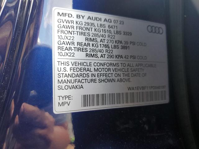 2023 AUDI Q8 PREMIUM WA1EVBF11PD040197