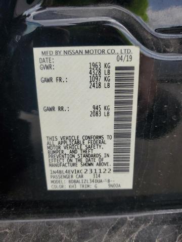 2019 NISSAN ALTIMA SL 1N4BL4EV1KC231122