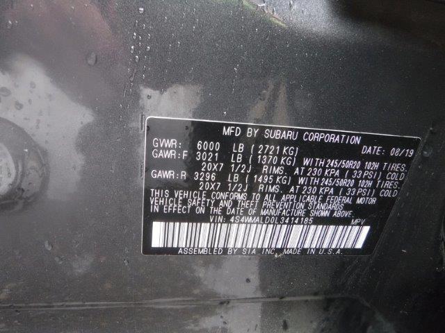 2020 SUBARU ASCENT LIM 4S4WMALD0L3414185