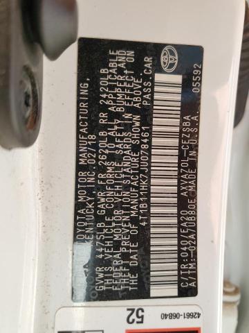 2018 TOYOTA CAMRY L 4T1B11HK7JU078461