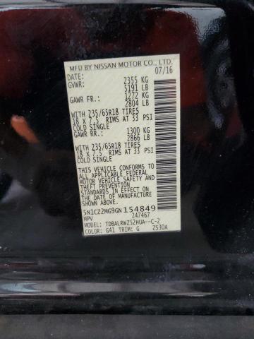 2016 NISSAN MURANO SL 5N1CZ2MG9GN154849