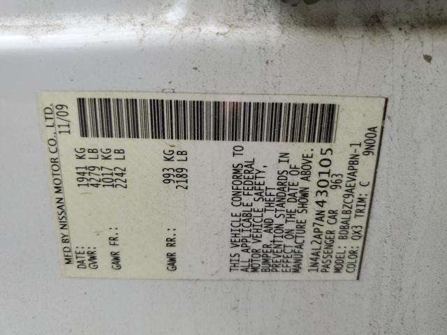 2010 NISSAN ALTIMA BAS - 1N4AL2AP7AN430105