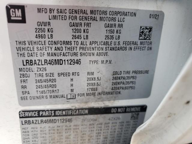 2021 BUICK ENVISION P LRBAZLR46MD112946