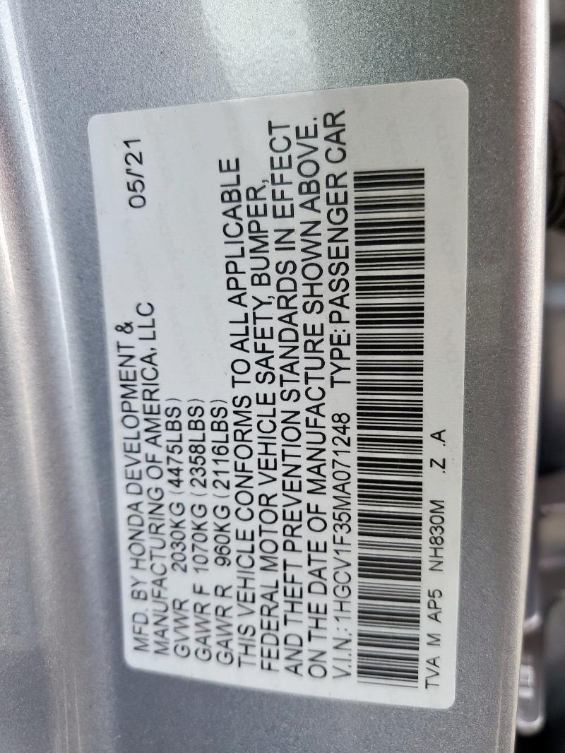 2021 HONDA ACCORD SPO - 1HGCV1F35MA071248