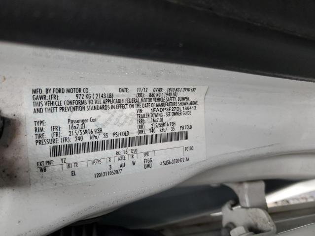 2013 FORD FOCUS SE - 1FADP3F27DL186413