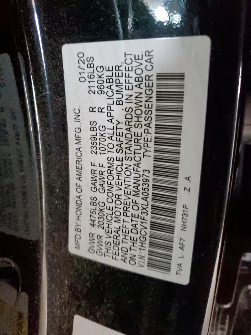 2020 HONDA ACCORD SPO 1HGCV1F3XLA053973