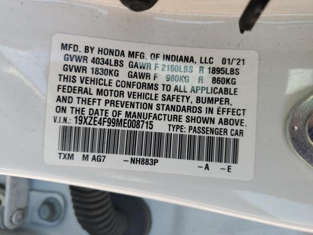 2021 HONDA INSIGHT TO 19XZE4F99ME008715
