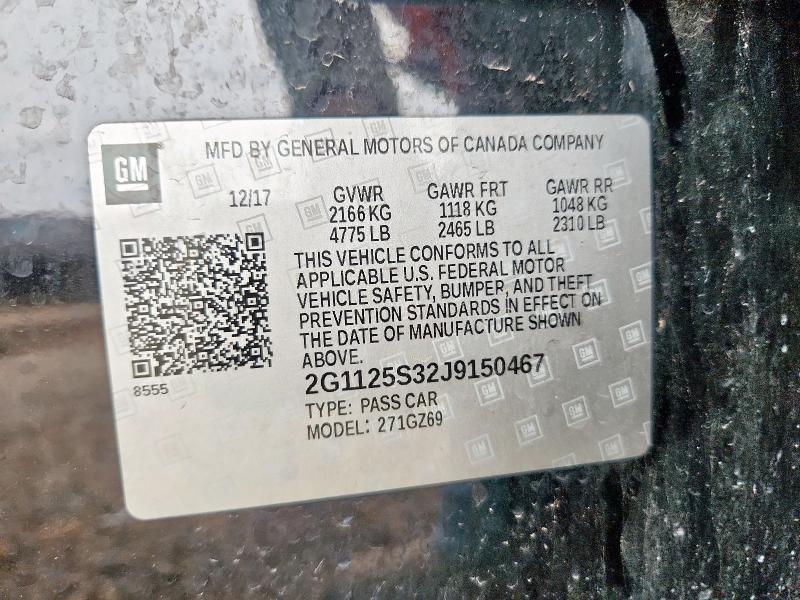 2018 CHEVROLET IMPALA PRE 2G1125S32J9150467