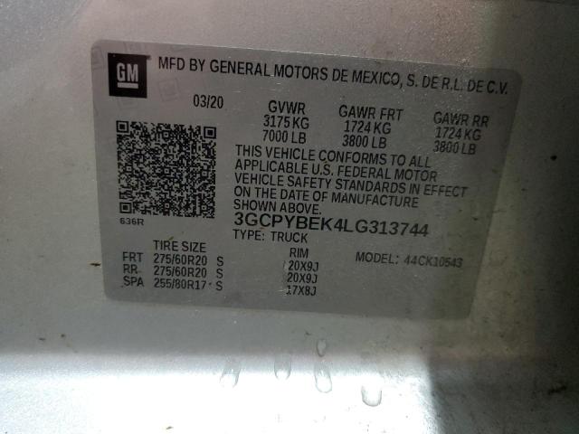 2020 CHEVROLET SILVERADO 3GCPYBEK4LG313744