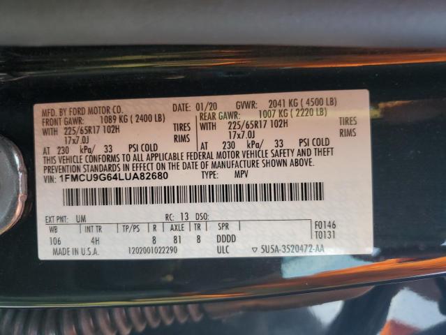 2020 FORD ESCAPE SE - 1FMCU9G64LUA82680