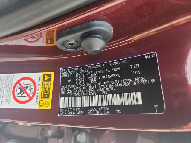 2017 TOYOTA HIGHLANDER - 5TDDZRFH1HS417502