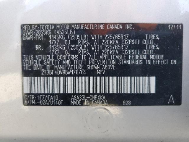 2t3bf4dv8bw176765 - 2011 Toyota Rav4 - #62073205